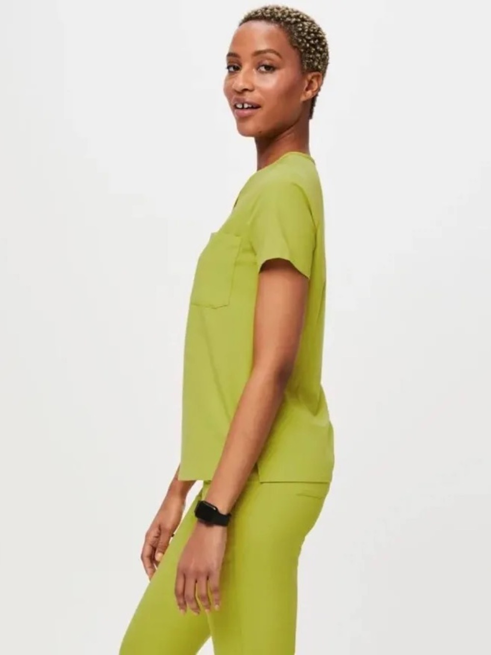 FIGS Limeade Catarina V-Neck Scrub Top S EUC - Picture 8 of 9